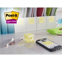 Post-it Haftnotizen super sticky notes, 47,6 x 47,6 mm, gelb