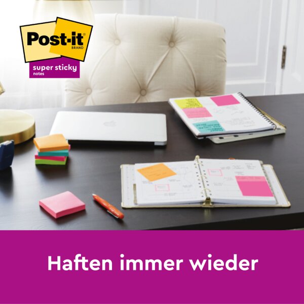 Post-it Bloc-note super sticky z-notes, 76 x 76 mm, 8+4