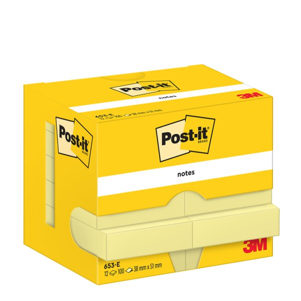 Post-it Haftnotizen notes, 51 x 76 mm, gelb