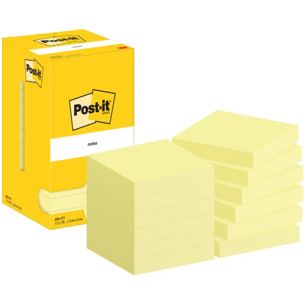 Post-it Haftnotizen notes, 51 x 76 mm, gelb
