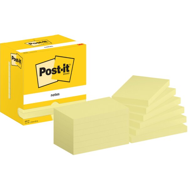 Post-it Haftnotizen notes, 51 x 76 mm, gelb