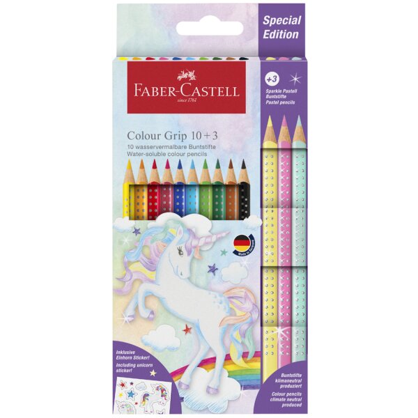 FABER-CASTELL Crayon de couleur triangulaire Colour, 10+3