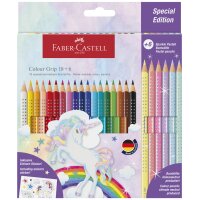 FABER-CASTELL Dreikant-Buntstifte Colour GRIP Einhorn, 18+6
