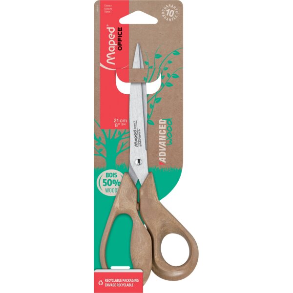 Maped Schere ADVANCED WOOD, Länge: 210 mm, asymmetrisch