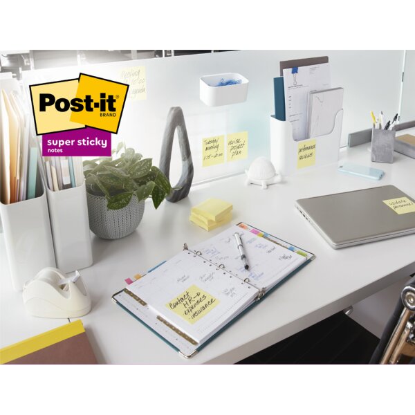 Post-it Haftnotizen super sticky notes, 76 x 76 mm, gelb