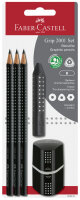 FABER-CASTELL Kit Crayon graphite GRIP 2001, noir, blister