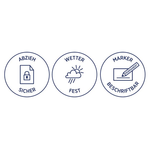 AVERY Zweckform Pastille calendrier 2025 NoPeel, 20 mm, bleu