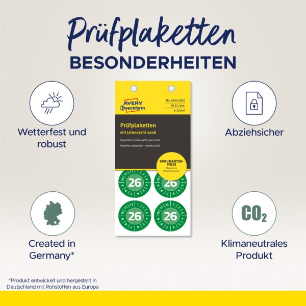 AVERY Zweckform Pastille calendrier 2025 NoPeel, 20 mm, bleu