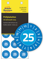 AVERY Zweckform Pastille calendrier 2025 NoPeel, 20 mm, bleu