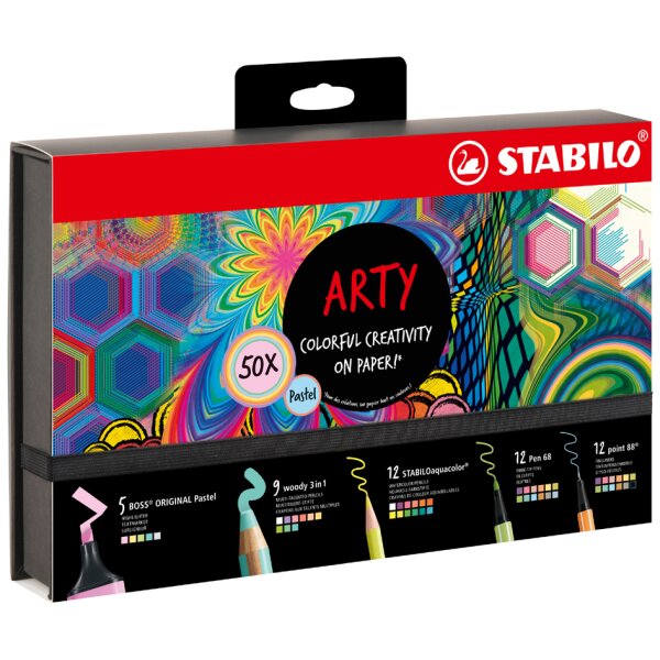 STABILO Kit créatif ARTY pastel, boîte de 50