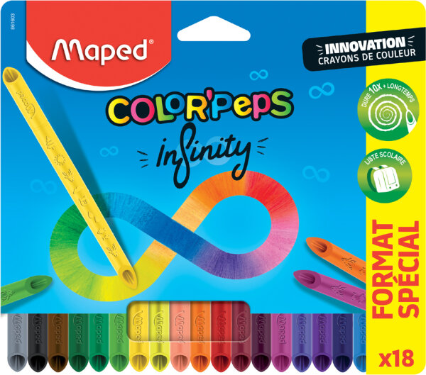 Maped Crayon de couleur COLORPEPS INFINITY, pochette de 18