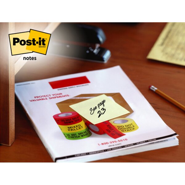 Post-it Haftnotizen notes, 127 x 76 mm, gelb