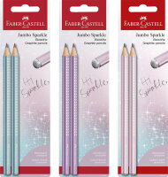 FABER-CASTELL Set de crayons graphite Jumbo GRIP SPARKLE