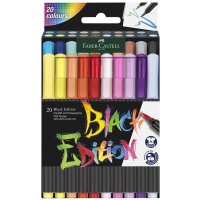 FABER-CASTELL Fasermaler Black Edition, 20er Etui