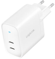 LogiLink USB-Steckdosenadapter, 2x USB-C, weiss, 65 Watt