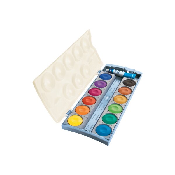 Pelikan K12® - Scatola Colori Viola Con Bianco Opaco | 12 ColorI Ad Acqua Per Scuola | Made In Germany - 4