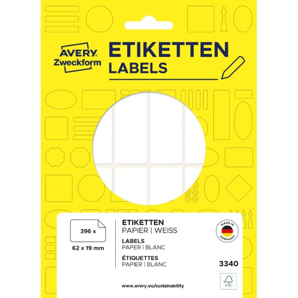 AVERY Zweckform Vielzweck-Etiketten, 66 x 38 mm, weiss, FP