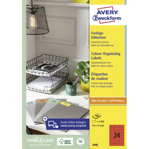 AVERY Zweckform Universal-Etiketten, 105 x 37 mm, grün