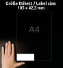 AVERY ZWECKFORM Universal-Etiketten 105x42,3mm 3653 weiss 1400 Stk. 100 Blatt