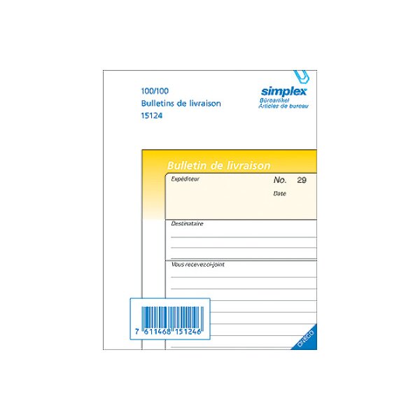 SIMPLEX Lieferscheine F A6 15127F weiss/gelb 50x3 Blatt