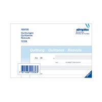 SIMPLEX Quittance D/F/I A6 15336 bleu/blanc 100x2 feuilles