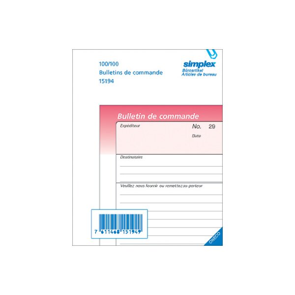 SIMPLEX Bestellscheine F A6 15197 rosa/weiss 50x3 Blatt