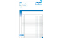 SIMPLEX Kolonnenbuch A4 15474 weiss blau 50x2 Blatt