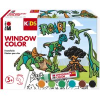 Marabu KiDS Kit Window Color Dinosaures, 6 x 25 ml