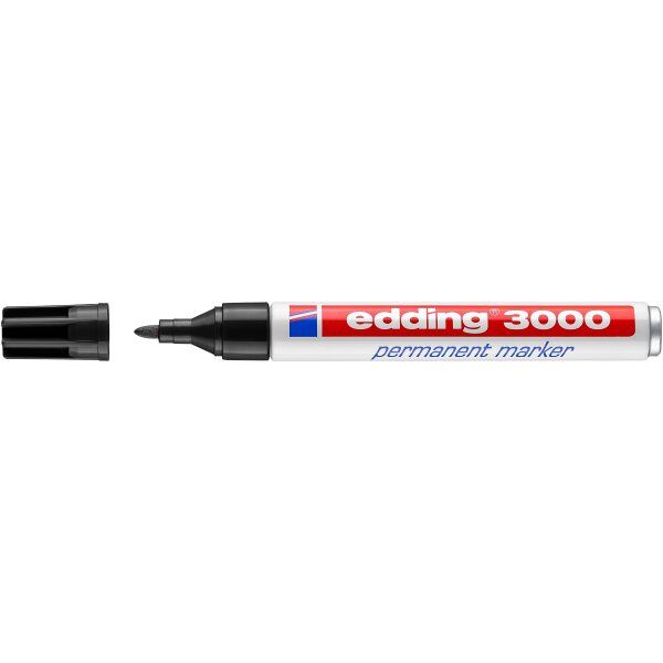 EDDING 3000 Permanentmarker, Rundspitze, Strichbreite 1.5-3 mm, schwarz