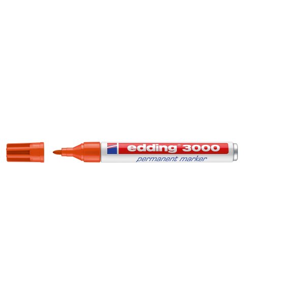 Marqueur permanent EDDING 3000, pointe ogive, largeur de trait 1,5-3 mm orange
