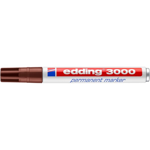 EDDING 3000 Marqueur permanent, pointe ogive, largeur de trait 1,5-3 mm brun