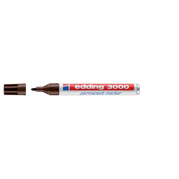 EDDING 3000 Marqueur permanent, pointe ogive, largeur de trait 1,5-3 mm brun foncé