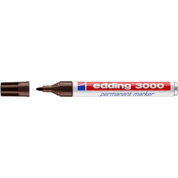 EDDING 3000 Marqueur permanent, pointe ogive, largeur de trait 1,5-3 mm brun foncé