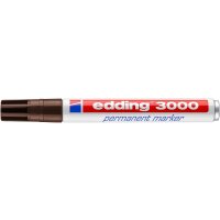 EDDING 3000 Marqueur permanent, pointe ogive, largeur de trait 1,5-3 mm brun foncé