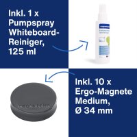 magnetoplan Kit Whiteboard Essentials, rouge