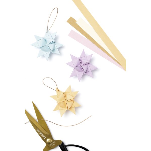 folia Bandes de papier PASTEL pour mini étoiles de Froebel