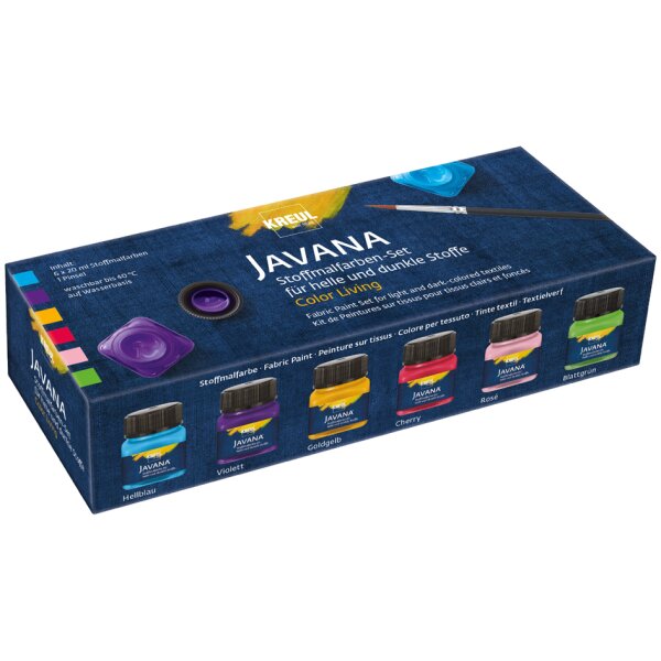 KREUL Textilfarbe JAVANA, Color Living Set, 6 x 20 ml