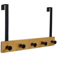 UNiLUX Patère de porte KARAKO, 5 crochets, noir /...