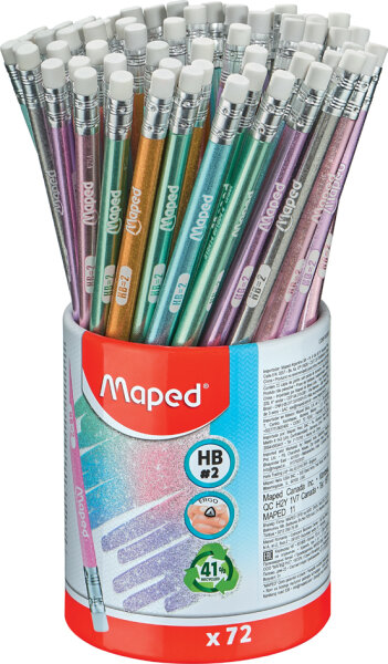 Maped Crayon graphite GLITTER, HB, pot de 72