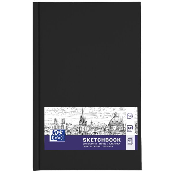 Oxford Skizzenbuch Hardcover, DIN A5, 96 Blatt, schwarz