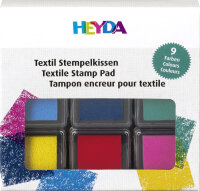 HEYDA Set de tampons encreurs Textile, assorti