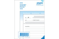SIMPLEX Quittance D/F/I A6 15317 bleu/blanc 50x2 feuilles