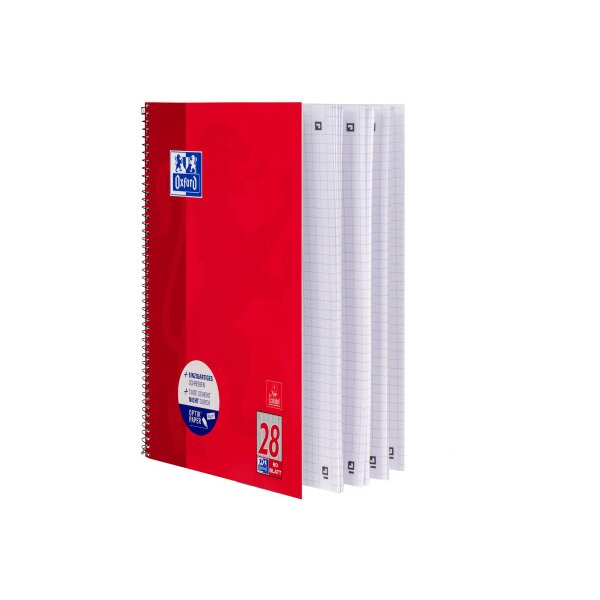 OXFORD School Collegebloc A4+ 400061038 quadrillé 5mm, 80 flls 3 pcs