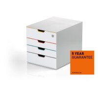 DURABLE Schubladenbox Varicolor 4 SAFE 762627 weiss/bunt...