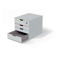 DURABLE Schubladenbox Varicolor 4 SAFE 762627 weiss/bunt...