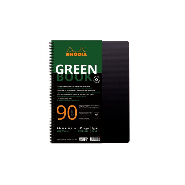 RHODIA Greenbook Carnet A4 119914C ligné 90g 160 f.