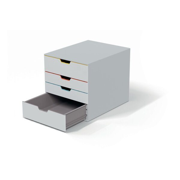 DURABLE Schubladenbox Varicolor 4 762427 weiss/bunt 4 Fächer