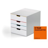 DURABLE Schubladenbox Varicolor 4 762427 weiss/bunt 4...