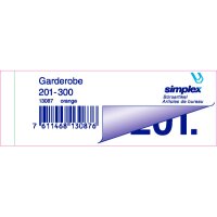 SIMPLEX Garderobenblock 201-300 13087 orange 100 Blatt
