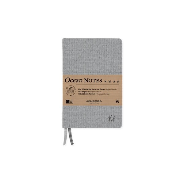 AURORA Notizbuch Ocean Notes A5 2396RTZ schwarz, liniert 96 Blatt